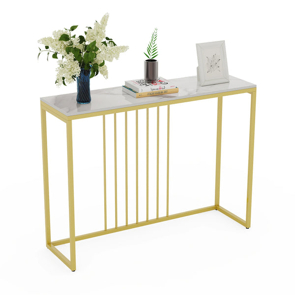 OEM Console Table Marble Top White & Gold