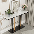 OEM Console Table Sintered Stone Metal Legs White/Black