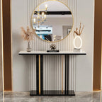 OEM Console Table Sintered Stone Metal Legs White/Black