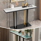 OEM Console Table Sintered Stone Metal Legs White/Black