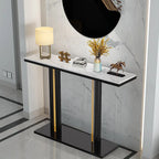 OEM Console Table Sintered Stone Metal Legs White/Black