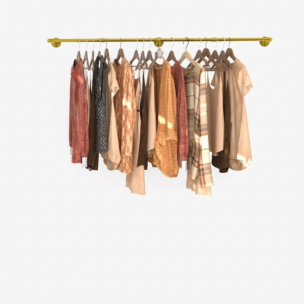 OEM Clothes Hanging Rack Adjustable Length Gold