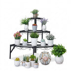 OEM Plant Stand 3-Tier Quarter Round Metal Corner Shelf