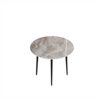 OEM Dining Table Round Sintered Stone Top Light Grey