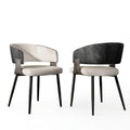 OEM Dining Chairs Microfiber Leather Wide Cushioned Seat Upholstered