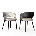 OEM Dining Chairs Microfiber Leather Wide Cushioned Seat Upholstered