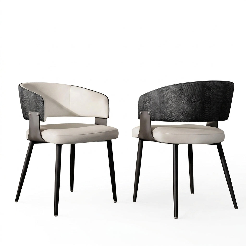 OEM Dining Chairs Microfiber Leather Wide Cushioned Seat Upholstered