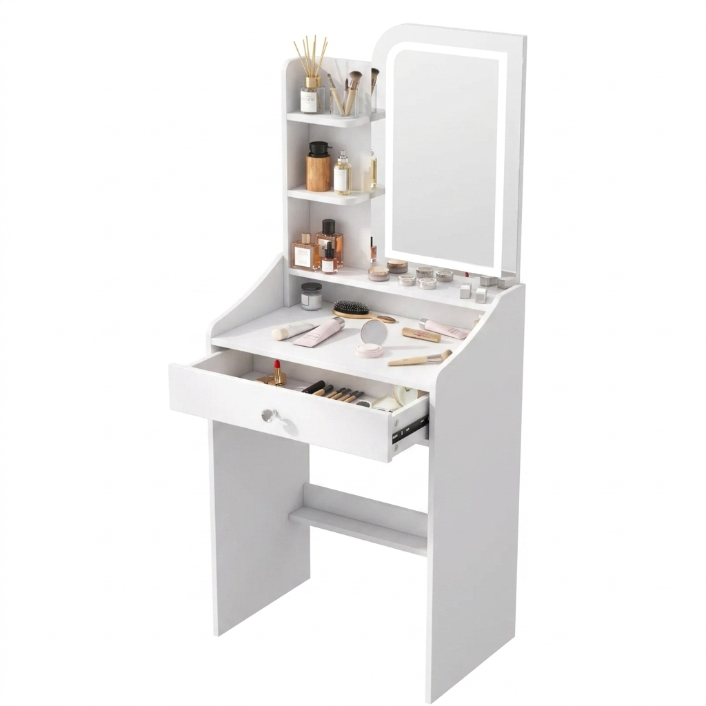 OEM Makeup Vanity Desk LED Mirror Storage White