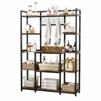 OEM Kitchen Baker's Rack Industrial Shelves Hooks Rustic Brown 120x30x170cm