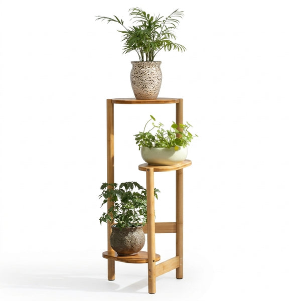 OEM Plant Stand Corner Display Shelf Natural Wood