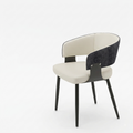 OEM Dining Chairs Microfiber Leather Upholstered Black