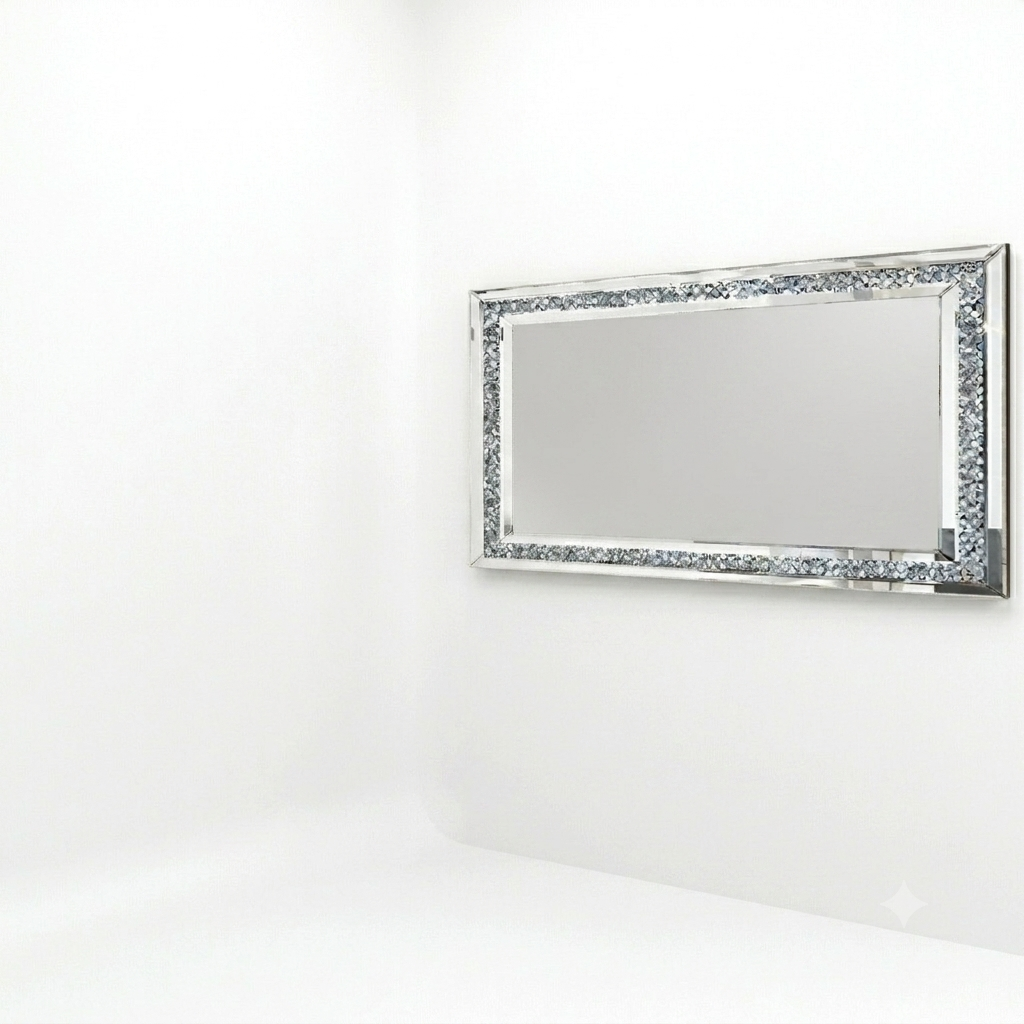 OEM Wall Mirror Crushed Diamond Silver