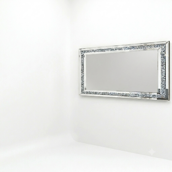 OEM Wall Mirror Crushed Diamond Silver