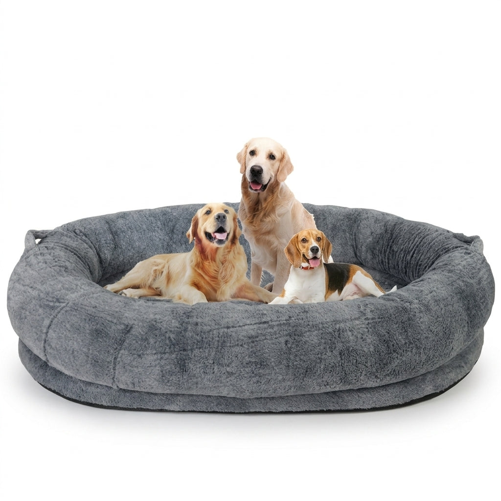 OEM Dog Bed Giant Beanbag Washable Fur Cover Blanket Gray Large