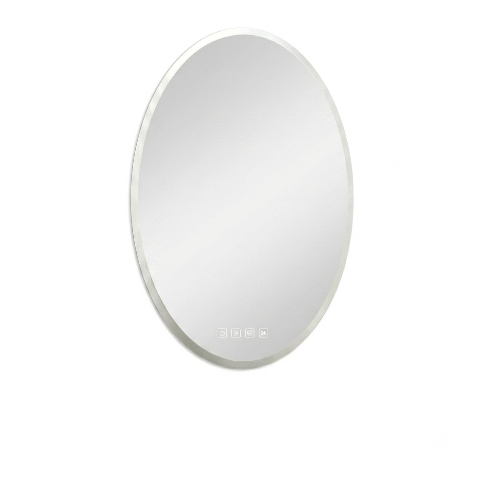 OEM Vanity Mirror Frameless Oval Silver