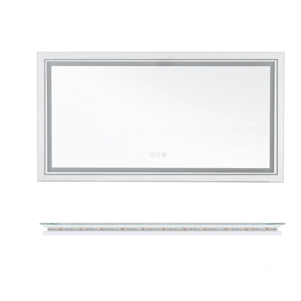 OEM Bathroom Mirror Silver 100x60cm