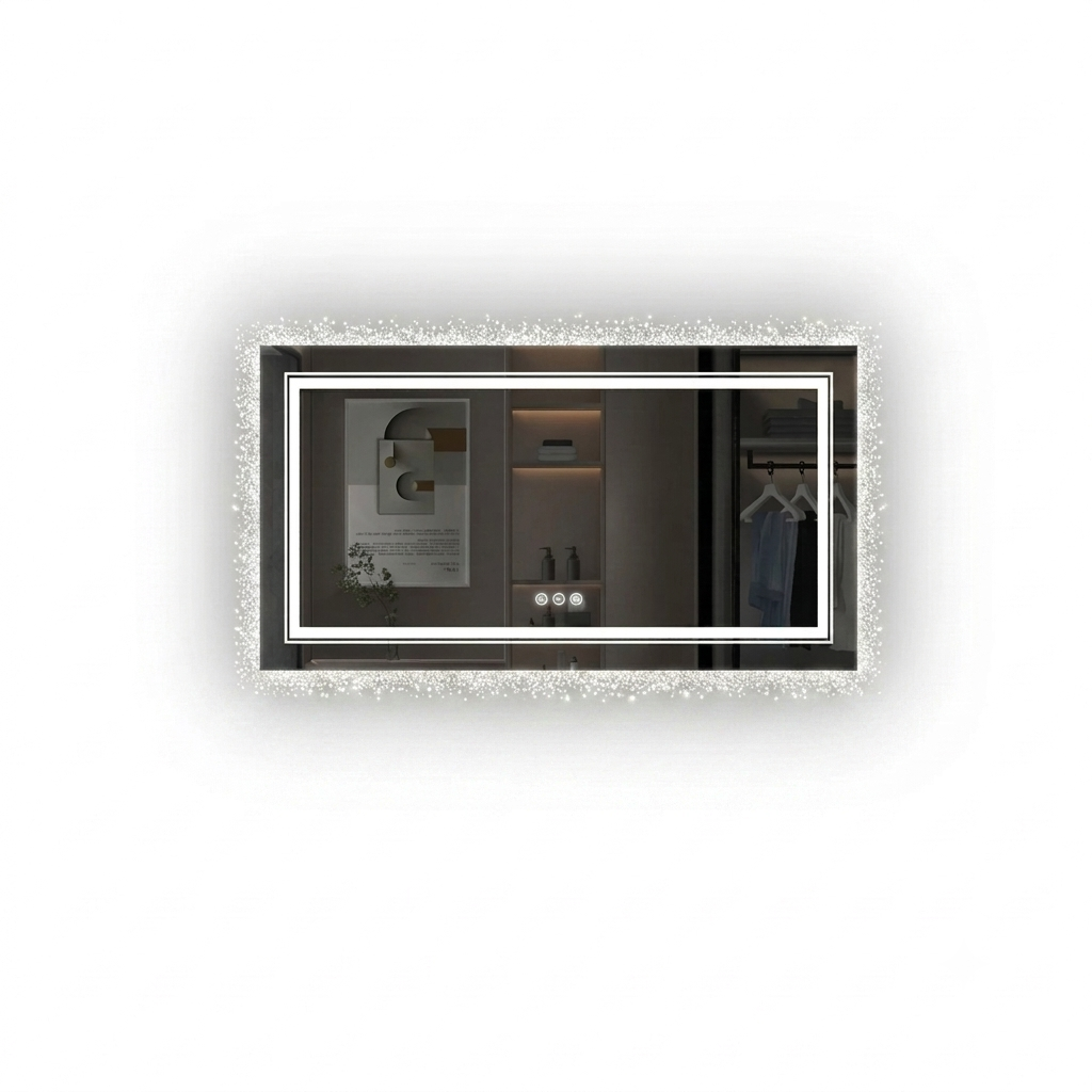 OEM Bathroom Mirror Wide LED Silver