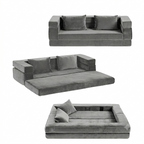 OEM Convertible Sofa Bed Folding Pull-Out Mattress Grey