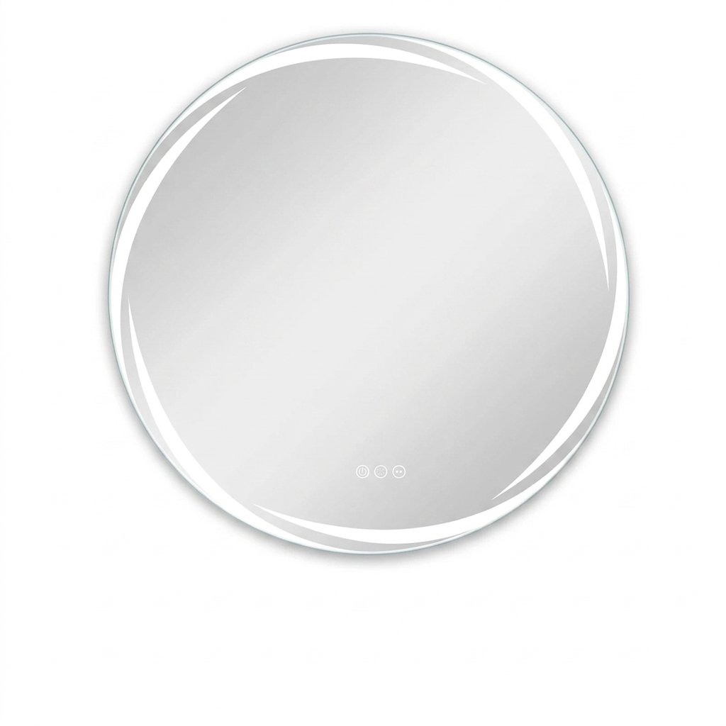 OEM Bathroom Mirror Round LED Backlit Silver