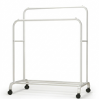 OEM Clothes Rack Double Hanging Rod Rolling White 80.5x51x155cm