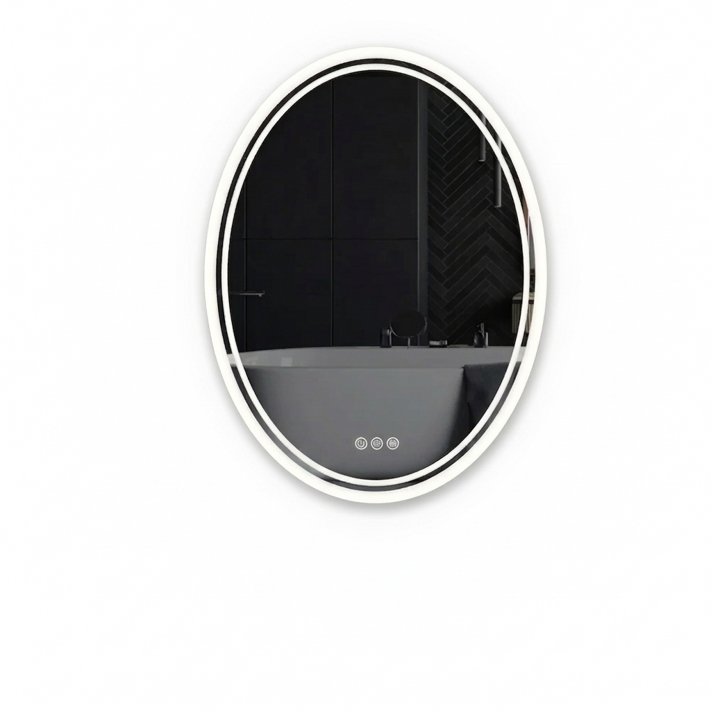 OEM Bathroom Mirror Oval LED Backlit Wall Mounted White