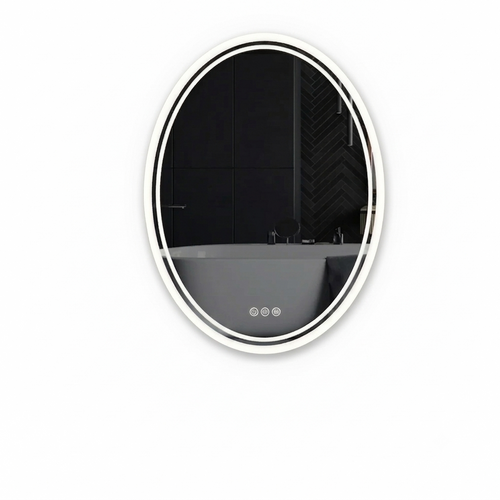 OEM Bathroom Mirror Oval LED Backlit Wall Mounted White
