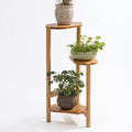 3-Tier Bamboo Plant Display Stand - Light Oak
