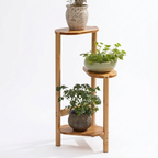3-Tier Bamboo Plant Display Stand - Light Oak