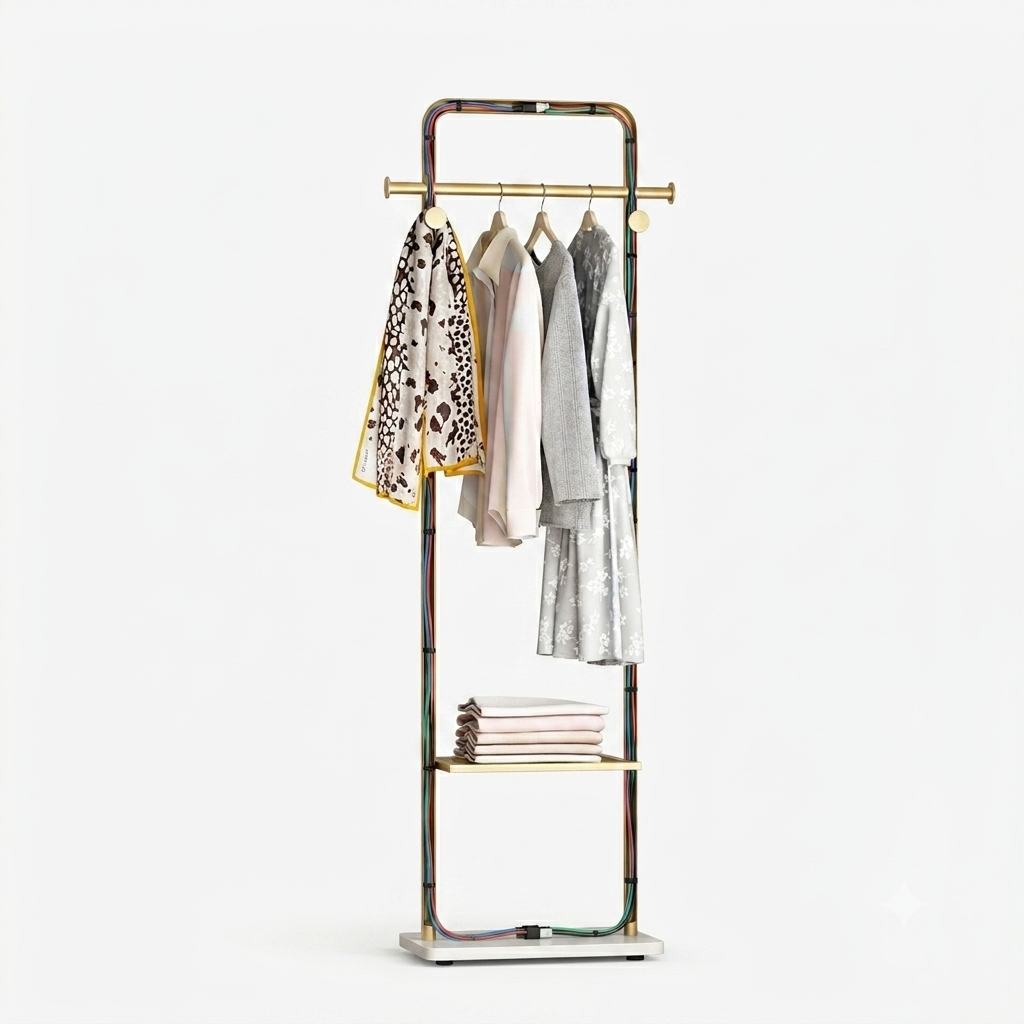 OEM Clothing Rack Marble Effect Base Gold