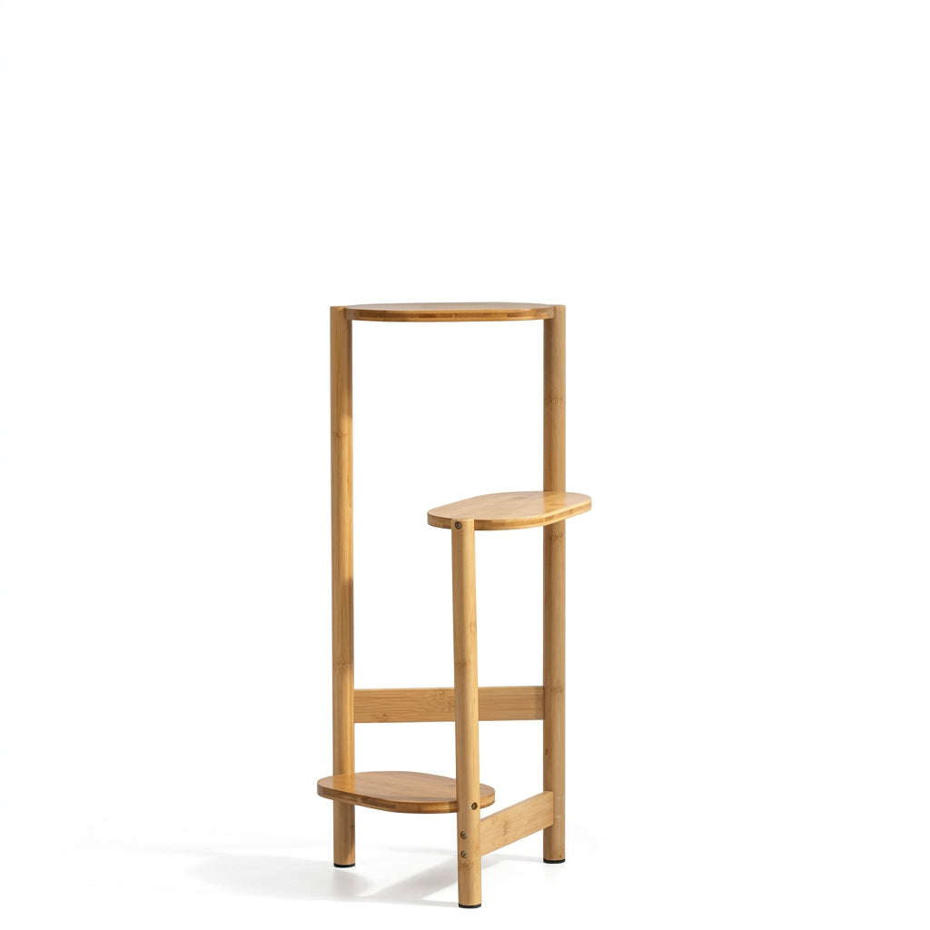 OEM Plant Stand 3-Tier Bamboo Shelf Corner Natural