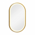 OEM Bathroom Mirror Oval LED Anti-Fog Gold