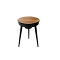 OEM Smart Side Table Bluetooth Speakers LED Light USB Charging Walnut