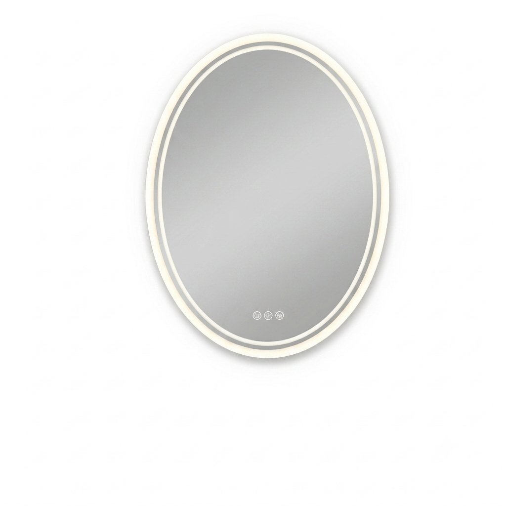 OEM Bathroom Mirror Oval LED Backlit Wall Mounted White