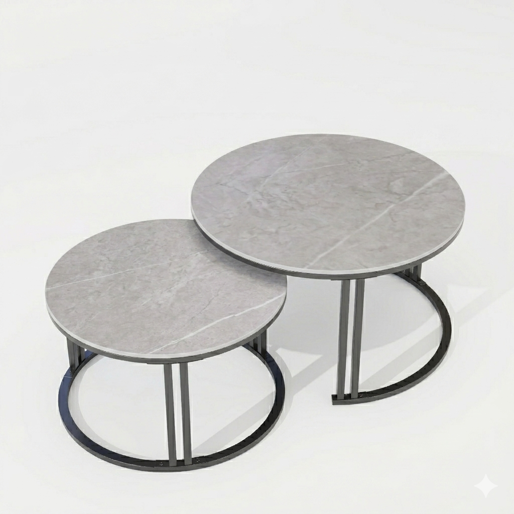 Coffee Table Set - Sintered Stone - Dark Grey