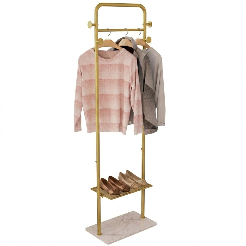OEM Clothing Rack Marble Effect Base Gold
