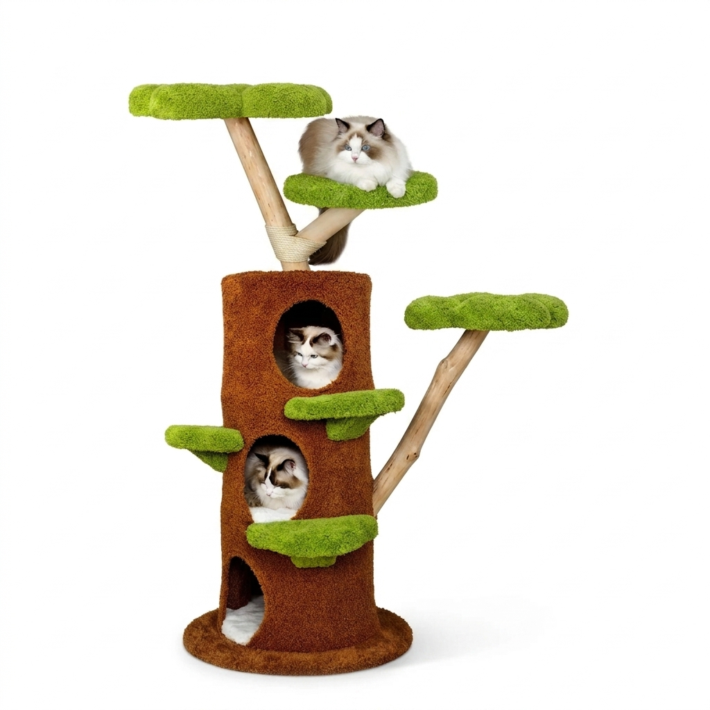 OEM Cat Tree Plush Stairs Condo Green 148cm
