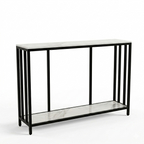 OEM Console Table Sintered Stone Top Metal Frame White 120x30x78cm