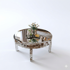 OEM Coffee Table Round Mirrored Silver