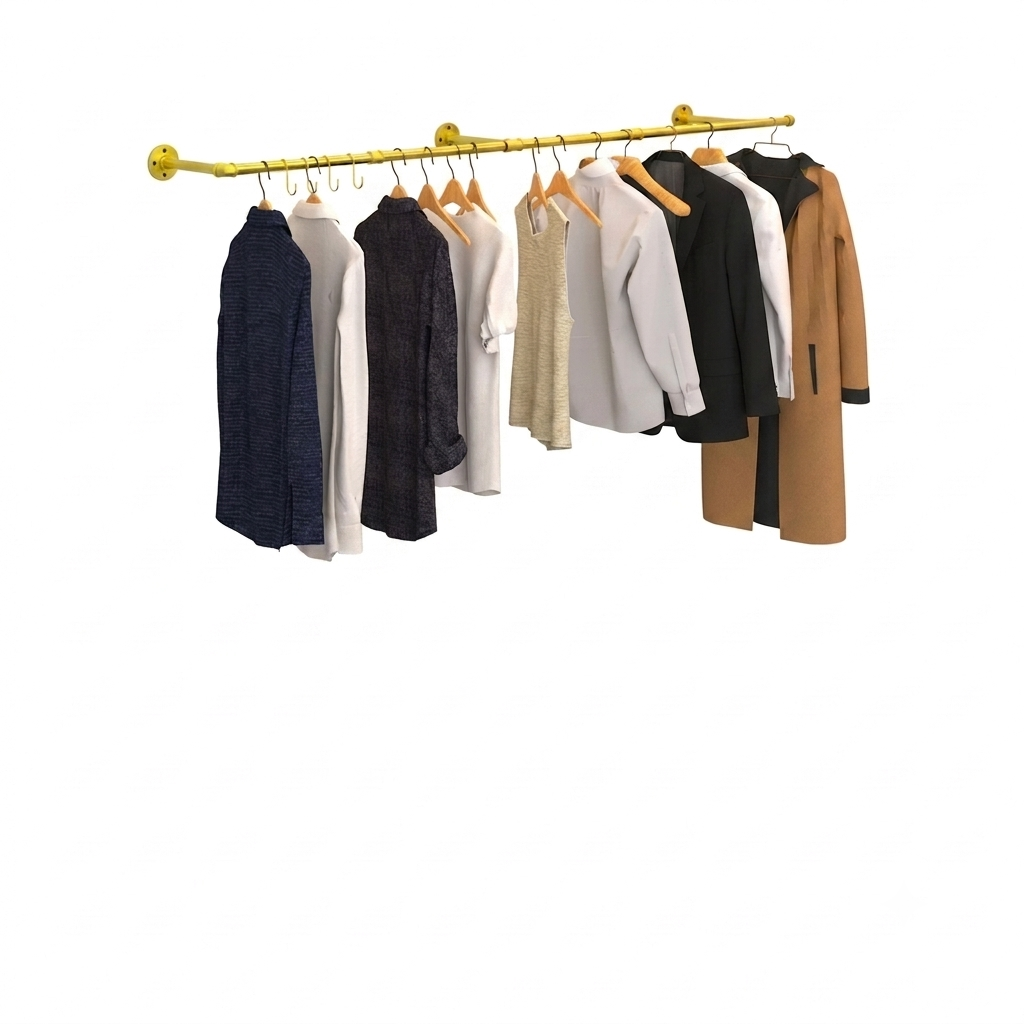OEM Clothes Rack Wall Mounted Gold 180cm