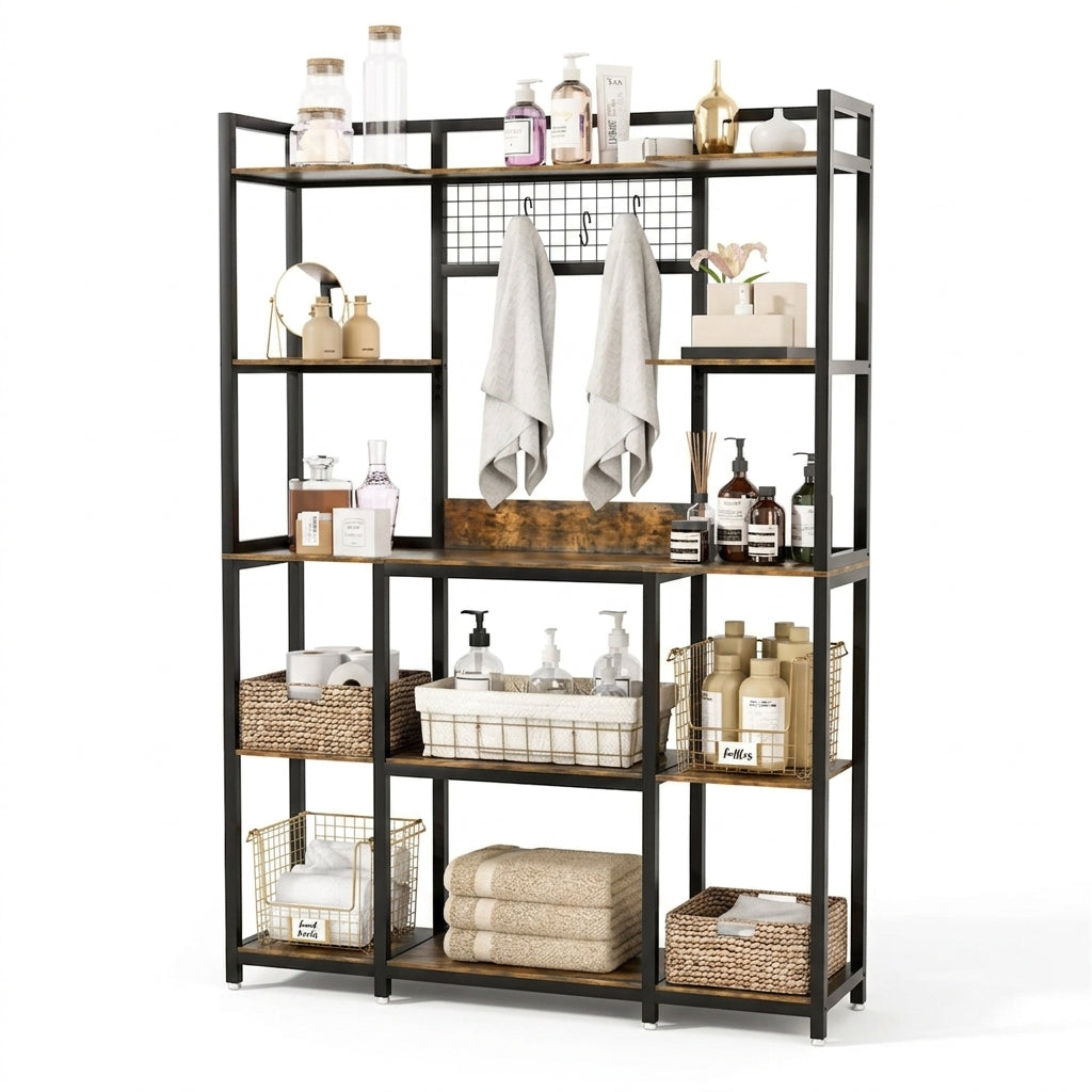 OEM Kitchen Baker's Rack 5-Tier Industrial Shelves Hooks