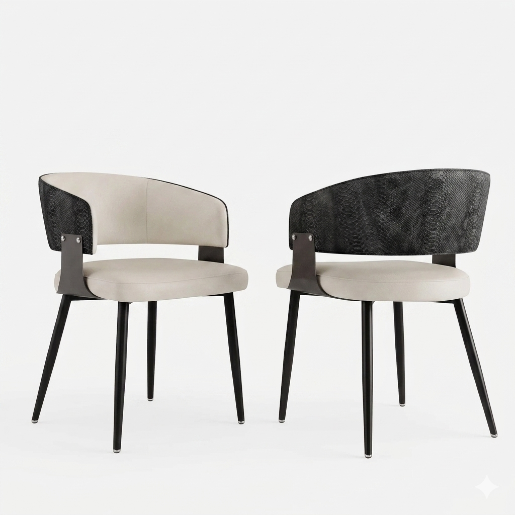 OEM Dining Chairs Upholstered Wide Cushioned Seats Black