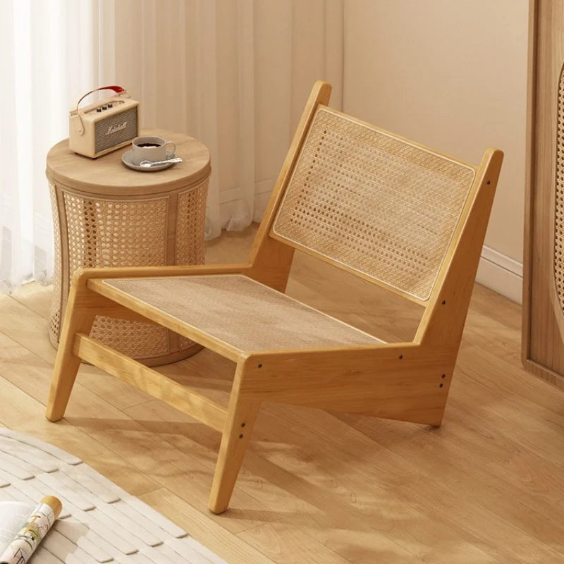 Lounge Armchair with Backrest - Light Oak