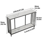OEM Console Table Sintered Stone Top Metal Frame White 120x30x78cm