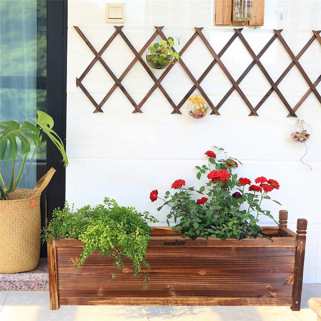 OEM Raised Planter Box Wooden Natural Wood