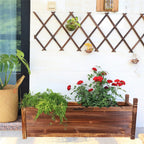 OEM Raised Planter Box Wooden Natural Wood