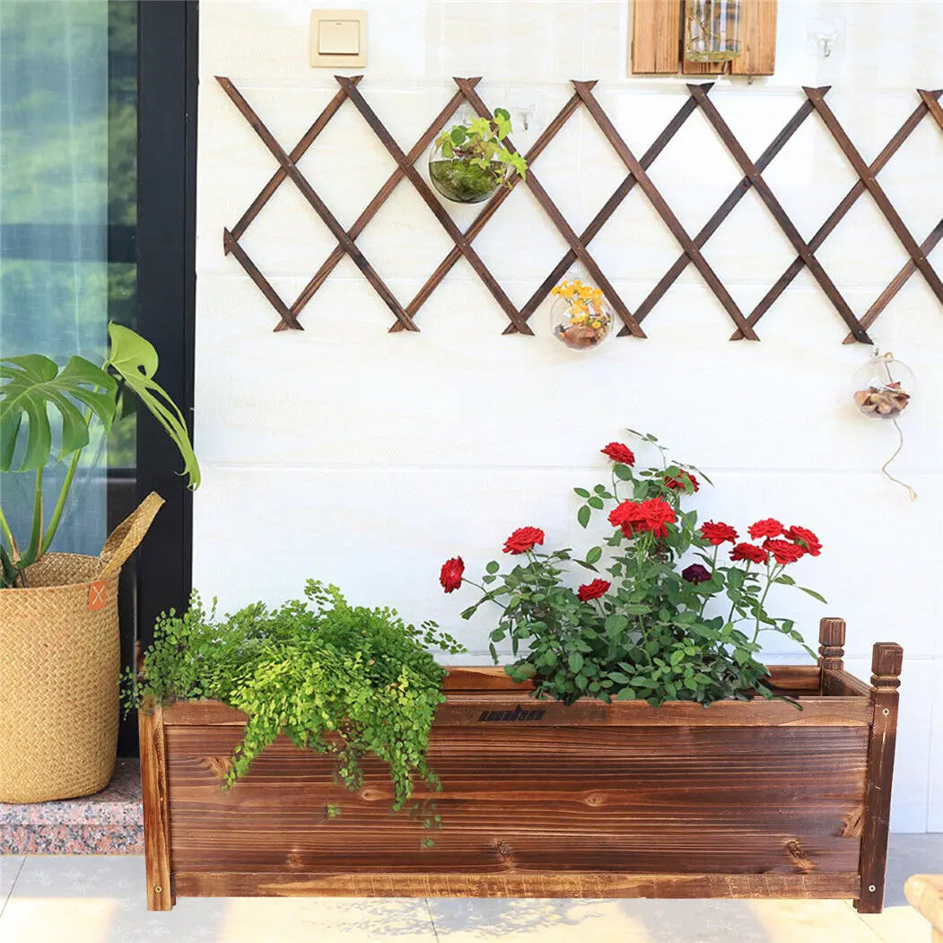 OEM Raised Planter Box Wooden Natural Wood