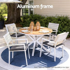 OEM Outdoor Dining Chairs Stackable Aluminium White 49x48x82.5cm