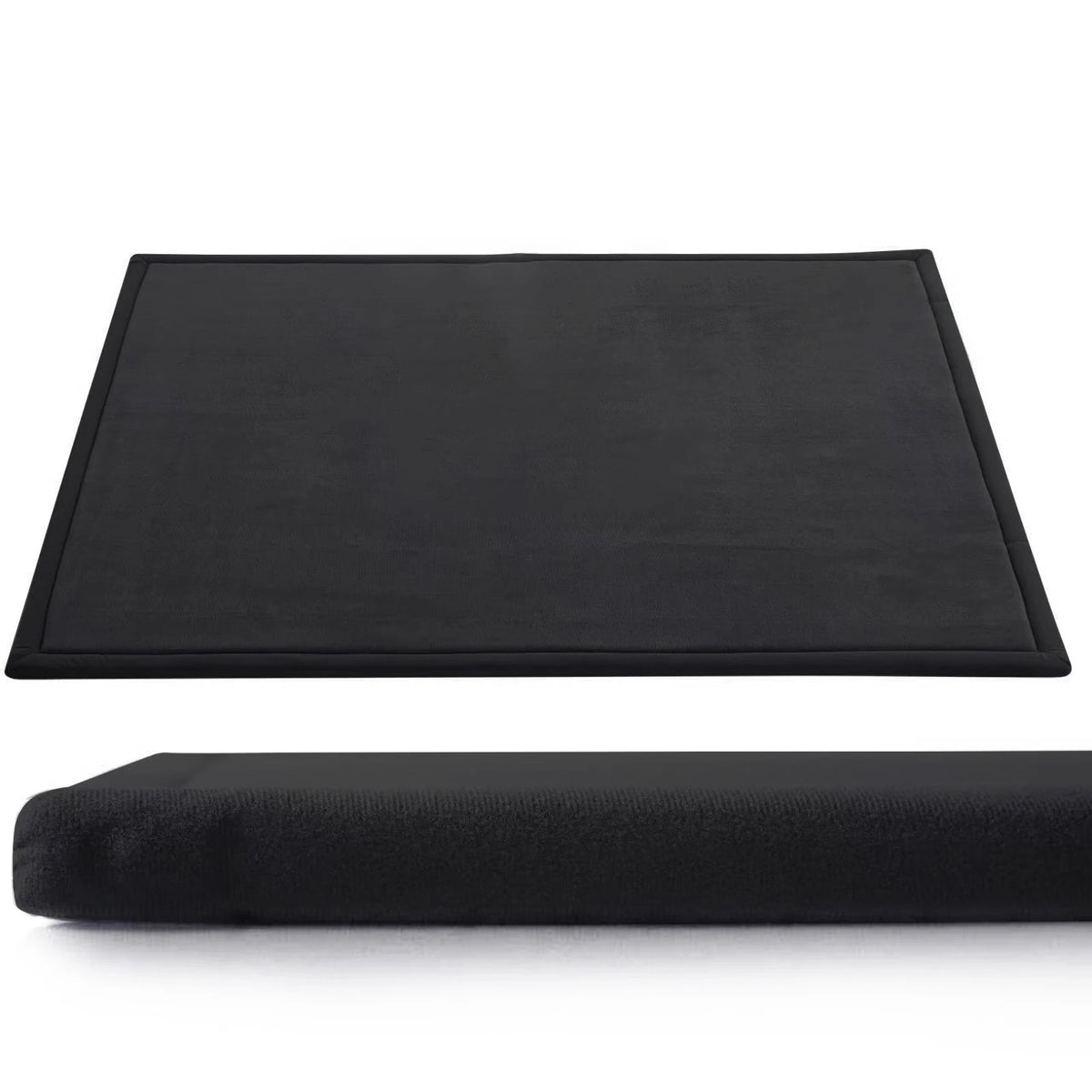 OEM Coral Fleece Velvet Floor Mattress Memory Foam Anti-Slip Black 150x200cm