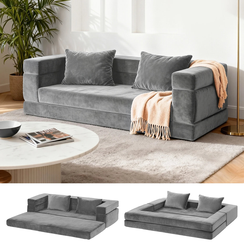 OEM Convertible Sofa Bed Folding Pull-Out Mattress Grey