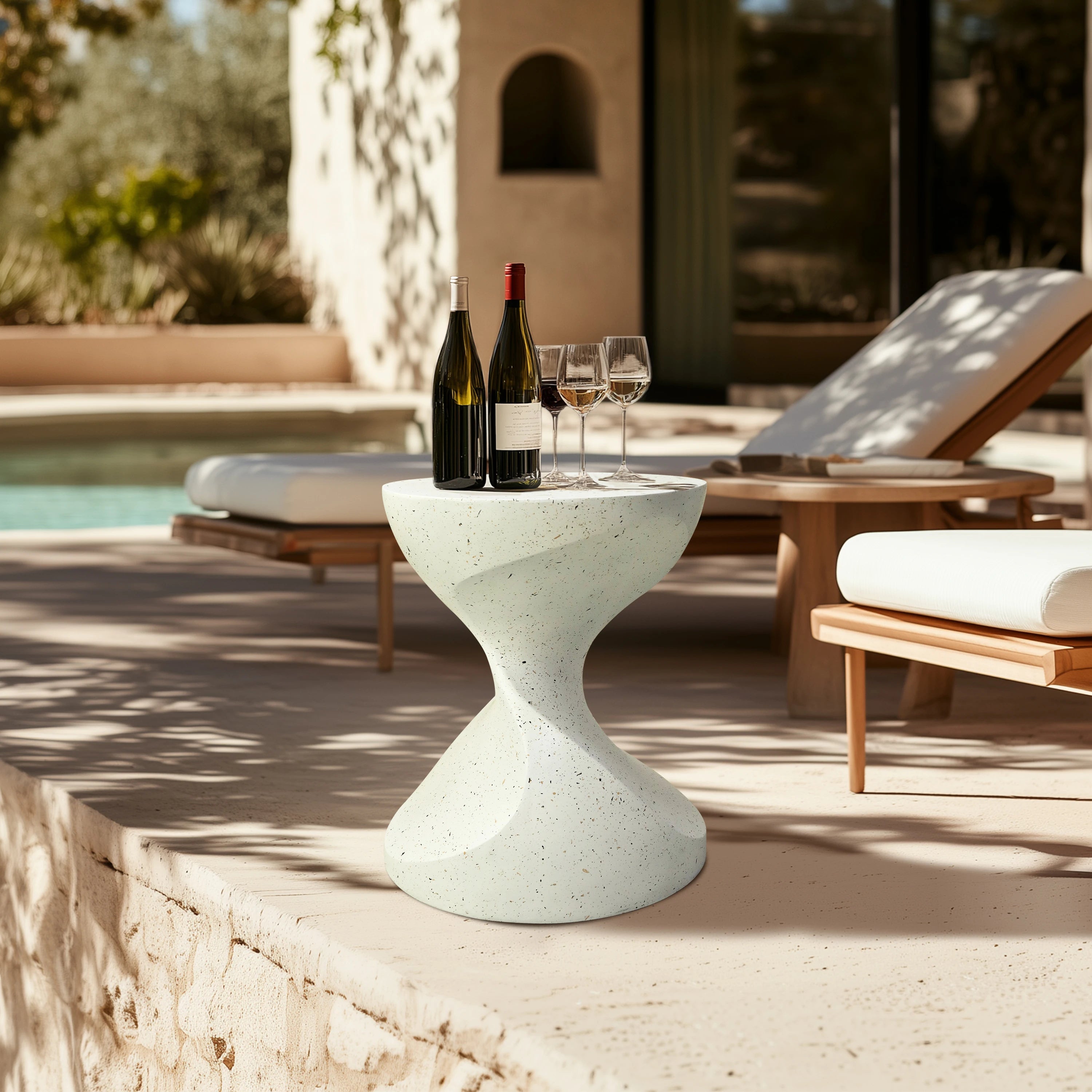 OEM Side Table Concrete Modern White